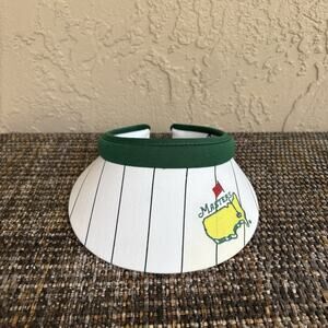 Vintage Masters Texace Golf PGA Sun Visor USA Made White/Green Striped One Size